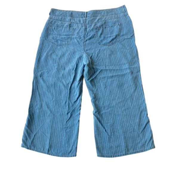 NYDJ High Rise Brigitte Wide Leg Capri Jeans 18 Light Marine Striped NWT - Picture 11 of 12